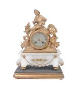 19TH CENTURY FRENCH 8 DAY GILT ORMOLU & MARBLE CLOCK