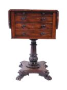 GEORGE III MAHOGANY PEDESTAL GAMES TABLE CHESS - WORK TABLE