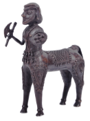 EARLY 20TH CENTURY AFRICAN BENIN BRONZE CENTAUR SCULPTURE