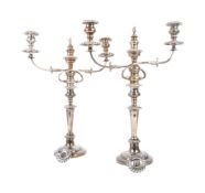 GEORGE III 1824 HALLMARKED SILVER PAIR OF CANDELABRA