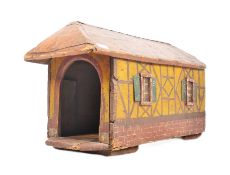 19TH CENTURY CONTINENTAL PAINTED PINE DOLL HOUSE