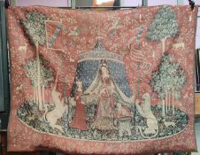 FOUR EARLY 20TH CENTURY ENGLISH & CONTINENTAL WALL TAPESTRIES