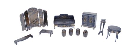 C1920S DOLLS HOUSE LACQUER CHINOISERIE / JAPANNED FURNITURE