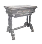 JAPANESE ABALONE SHELL CHINOISERIE LACQUERED WORK TABLE