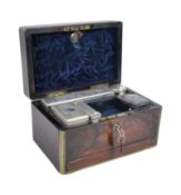 WILLIAM IV GENTLEMAN'S ROSEWOOD TRAVELLING DRESSING TABLE BOX