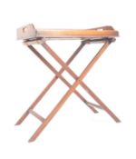 LATE VICTORIAN MAHOGANY BUTLERS' TRAY ON FOLDING STAND