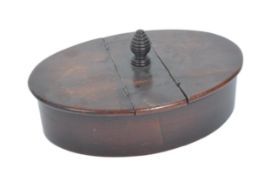 19TH CENURY GEORGE III MAHOGANY OVAL CUTLERY / SPICE BOX
