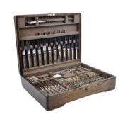 MAPPIN & WEBB OAK CASED 6 PLACE SETTING CANTEEN CUTLERY