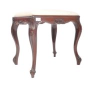 VICTORIAN MAHOGANY ROCOCO DRESSING TABLE STOOL OTTOMAN