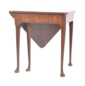 MANNER OF GILLOWS - GEORGE III MAHOGANY CORNER PAD FOOT TABLE