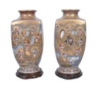 PAIR OF 19TH CENTURY JAPANESE MEIJI PERIOD SATSUMA VASES
