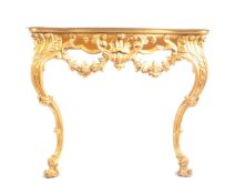 EARLY 20TH CENTURY LOUIS XV STYLE GILT & MARBLE CONSOLE TABLE