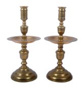 PAIR OF 18TH CENTURY DUTCH BRASS CANDLESTICKS