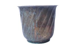 19TH CENTURY FRENCH SPIRAL FORM CYLINDRICAL COPPER PLANTER