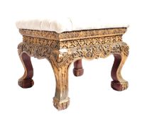 19TH CENTURY ANGLO-INDIAN HARDWOOD LOW STOOL SEAT