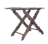 19TH CENTURY ANGLO COLONIAL INDIAN FOLDING COACHING TABLE