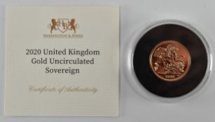 ELIZABETH II 2020 22CT GOLD UNCIRCULATED FULL SOVEREIGN