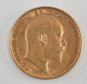EDWARD VII 1906 22CT GOLD HALF SOVEREIGN COIN