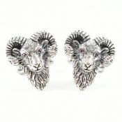 STERLING SILVER RAMS HEAD CUFFLINKS