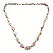 VINTAGE MILLEFIORI GLASS BEADED NECKLACE