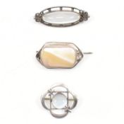 THREE GEM SET ARTS & CRAFTS BROOCH PINS