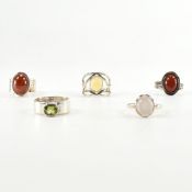 COLLECTION OF 925 SILVER GEM SET RINGS
