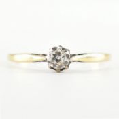 VINTAGE GOLD & DIAMOND SOLITAIRE RING