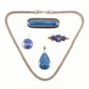 COLLECTION OF PENDANTS BROOCHES & NECKLACE
