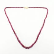 GOLD RUBY BEAD NECKLACE
