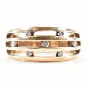 HALLMARKED 9CT GOLD & DIAMOND DOME RING
