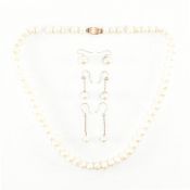 THREE PAIRS OF GOLD & CULTURED PEARL EARRINGS