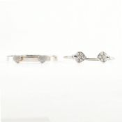 SILVER & WHITE METAL BABY BANGLE BRACELETS