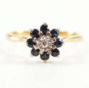 VINTAGE GOLD SAPPHIRE & DIAMOND CLUSTER RING
