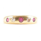 EDWARDIAN HALLMARKED 18CT GOLD RUBY & DIAMOND RING