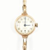 HALLMARKED 9CT GOLD HEFIK SWISS MADE 17 JEWELS WRISTWATCH