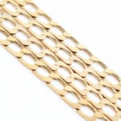 HALLMARKED 9CT GOLD FLAT LINK NECKLACE CHAIN