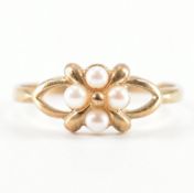 HALLMARKED 9CT GOLD & PEARL RING