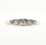 18CT GOLD PLATINUM & DIAMOND FIVE STONE RING