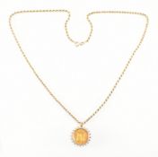 HALLMARKED 9CT GOLD CHAIN & VICTORIAN HALF SOVEREIGN PENDANT