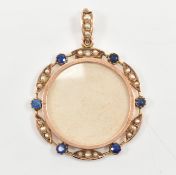 19TH CENTURY VICTORIAN SEED PEARL & BLUE STONE LOCKET