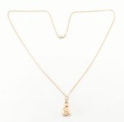 HALLMARKED 9CT GOLD CAT PENDANT & NECKLACE CHAIN