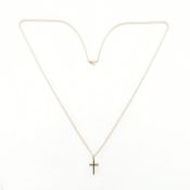 HALLMARKED 9CT GOLD CROSS PENDANT & NECKLACE CHAIN