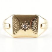 HALLMARKED 9CT GOLD & DIAMOND SIGNET RING