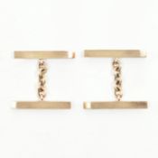 HALLMARKED 9CT GOLD ENGINE TURNED CUFFLINKS