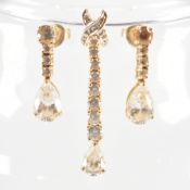 HALLMARKED 14CT GOLD & CUBIC ZIRCONIA DEMI PARURE