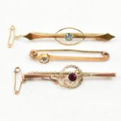 THREE VINTAGE 20TH CENTURY BAR BROOCHES