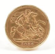 VICTORIAN 1896 HALF SOVEREIGN COIN 9CT GOLD RING