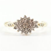 HALLMARKED 18CT GOLD & DIAMOND CLUSTER RING
