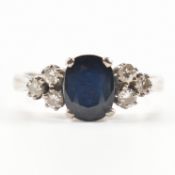 HALLMARKED 18CT GOLD SAPPHIRE & DIAMOND RING