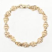 9CT GOLD FANCY LINK CHAIN BRACELET